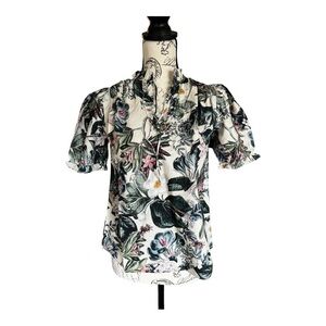 Generation Love Peri Floral Puff Sleeve Blouse in Floral Jungle sz xxs